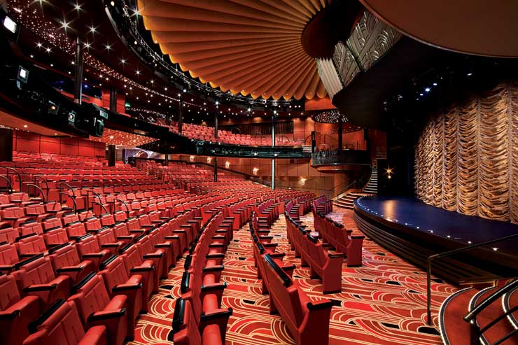 El Gran Teatro a bordo del Nieuw Amsterdam CRUCEROS TEATRO NIEUW AMSTERDAM HOLLAND AMERICA SHOW ESPECTACULOS A BORDO
